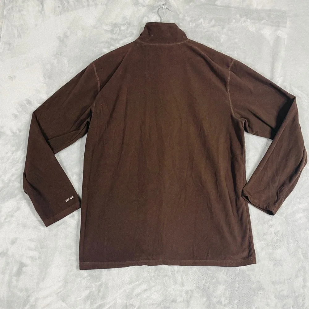 The North Face Fleece Pullover Mens XL Brown TKA 100 Quarter Zip